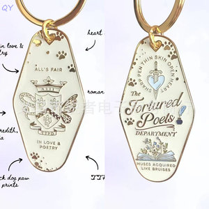 QY Vintage Metal Keychain Enamel Alloy <b>Key</b> <b>Ring</b> <b>Custom</b> Logo Gift Accessory for Bags and <b>Keys</b> - Product Image 3