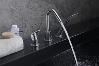 Robinet de douche à 3 trous en acier inoxydable chromé poli avec cartouche céramique – Garantie 5 ans