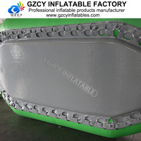 Bateau de rafting gonflable léger en PVC vert pour parcs d'attractions, avec plancher gonflable pour la dérive
