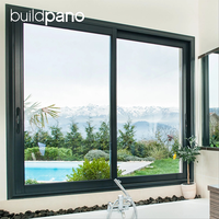 Ventanas y Puertas de Perfil de Doble Acristalamiento Resistentes a Huracanes, Ventana Corredera de Aluminio con Vidrio