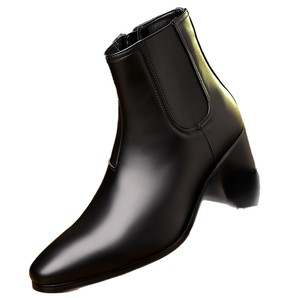 Bottines Chelsea rétro de style britannique pour hommes, à bout <span class=keywords><strong>pointu</strong></span>, tendance, à la mode, nouvelles, décontractées, polyvalentes, avec fermeture éclair latérale - Product Image 5