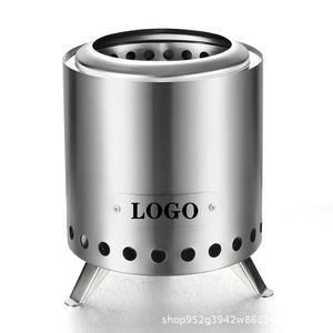 Poêle à bois portable d'extérieur KZ-X180 en acier inoxydable 18 cm, sans fumée, pour le camping avec pieds de support - Product Image 2