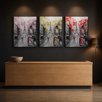 SEQIAO Impression sur toile numérique écologique, peinture à l'aquarelle, art mural abstrait moderne, paysage urbain, impressions décoratives pour la maison, cadeau