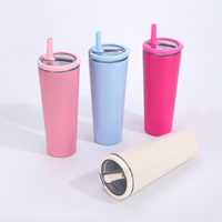 Vaso de acero inoxidable con pajita oculta, vasos de acero inoxidable sin BPA, vaso de acero inoxidable con doble pared aislante.