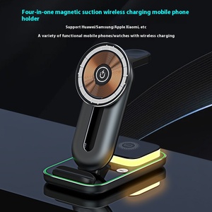 Chargeur sans fil magnétique 3 en 1 avec lumière LED, charge rapide 15W, chargeur sans fil pour iPhone Samsung - Product Image 2