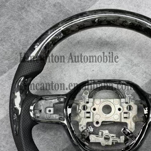 Volant de voiture en cuir perforé personnalisé, en fibre de carbone forgée, best-seller, pour Honda Civic 11e génération - Product Image 5