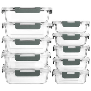 Boîte de conservation alimentaire en verre borosilicate haute résistance, résistante à la chaleur et au froid, avec couvercle transparent à fentes d'aération coulissantes, compatible micro-ondes, 400 ml - Product Image 1