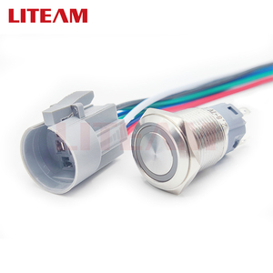 16 في غير القابل للصدأ مقاوم للماء زر التبديل لحظة الإغلاق 12 فولت أدى ضوء مفاتيح لا مفاتيح NC - Product Image 3