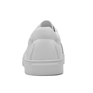 Soft OEM Genuine <b>Leather</b> White Shoes for Men Lace-up Style Breathable Men <b>Sneakers</b> Casual Footwear - Product Image 2