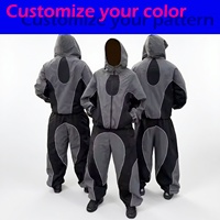 Ensemble de survêtement pour homme, veste et pantalon de course, personnalisé par les fabricants, en Spandex/Coton, à séchage rapide, avec blocs de couleur, patchwork, fermeture éclair et imprimé brodé
