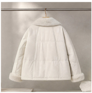Nueva Chaqueta de Plumón con Ribete de Piel de Visón para Otoño e Invierno, Chaqueta Corta Ajustada y Acolchada para Mujer, para Uso Diario - Product Image 3