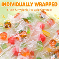 Individueel verpakte 3D fruitvormige gummy snoepjes, transparante zachte gelei snoepjes, gemengde kauwsnoepjes, groothandel