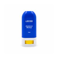 Flacon de déodorant bleu de 15 ml en PP PE, conteneur cosmétique rond avec bouchon à enfiler pour l'emballage des soins de la peau