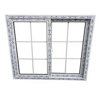 Fenêtre coulissante en plastique profilé PVC avec grille, design avec des pièces de haute qualité