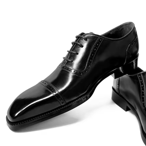 Chaussures de mariage classiques pour hommes en cuir véritable à lacets – Élégantes et formelles pour le bureau et les soirées, toutes saisons - Product Image 1