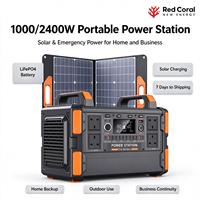 Générateur solaire 1000/2400W à onde sinusoïdale pure, station d'alimentation portable LiFePO4 avec panneau solaire pour utilisation en extérieur