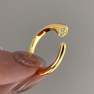 Fashion Rings Jewlery Trendy 18K Gold Plated Bling Zircon Trendy Hand Cuff Rings for Women Gift - Product Image 2