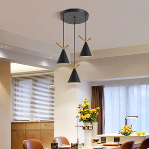 单头金属e27吊灯吊灯现代风格简约卧室客厅酒吧餐厅创意锥形吊灯 - Product Image 4