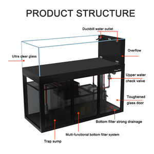 <span class=keywords><strong>Aquarium</strong></span> rectangulaire en verre intelligent avec support en bambou, fabriqué par des fabricants directs, avec drain ultra silencieux, 330L, pour salon - Product Image 5