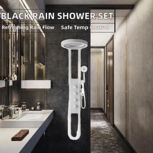 Ensemble <span class=keywords><strong>de</strong></span> <span class=keywords><strong>douche</strong></span> cascade LED multifonctionnel mural avec corps entièrement en cuivre - Product Image 2