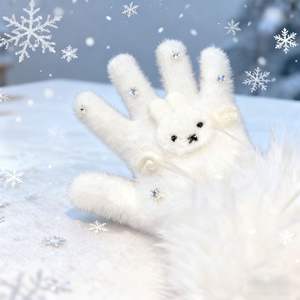 ถุงมือเด็กแฟชั่นน่ารัก ผ้าพลัฌ ลายแจ็คการ์ด อุ่นสบาย สำหรับใช้กลางแจ้งและการเดินทาง - Product Image 4