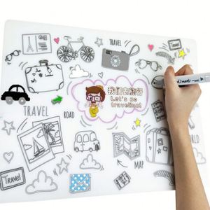 Tapete de Dibujo Cuadrado de Silicona Personalizado, Ecológico, Libre de BPA, Certificado por USSE LFGB, Moderno, para Niños, para Colorear y Pintar - Product Image 1