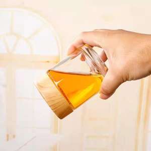 In massa su misura barattolo di vetro rotondo 180ml 250ml 500ml 750ml contenitore per la marmellata di miele cibo per bambini di conservazione con coperchio In legno di metallo - Product Image 6