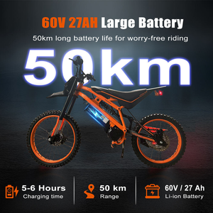 Nouveau Vélo de Montagne Électrique 2500W 60V 27Ah Moteur Sans Balais Double Suspension Vélo Tout-Terrain 75Km/H Vitesse 50Km Autonomie Cadre en Aluminium - Product Image 4