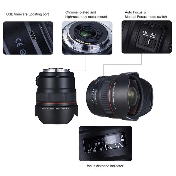 YONGNUO 14mm F2.8 超広角単焦点レンズ YN14mm オートフォーカス AF MF