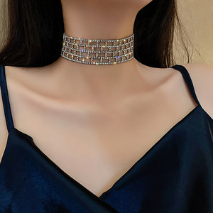 Ikat Leher Berlian Wanita, Kalung Choker Tulang Leher Rantai Berlian - Product Image 1