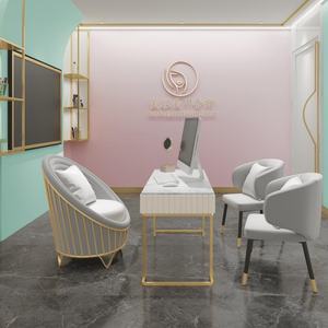 Table à ongles tendance, un ensemble complet de table en bois massif simple et économique pour salon de manucure, table à ongles simple et double - Product Image 2