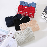Pull en coton ras du cou pour homme de haute qualité, couleur unie, tricoté décontracté pour l'hiver, anti-plis, design torsadé ajusté, grandes tailles