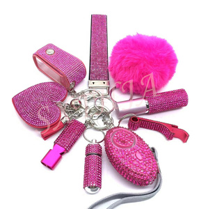 Bling Womens Self Defense Keychain Accessories Bulk Girl Self Defense Key Chain Kit Protection Safety Self Defense Kit