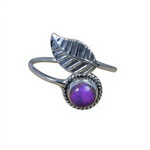 Anillo de Plata de Ley 925 con Turquesa y Cobre Morado, Joyería Fina Artesanal Cristiana, Certificada - Product Image 1