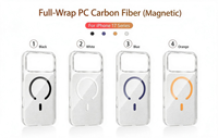 Étui magnétique en fibre de carbone pour iPhone 18 Pro Max 17 Pro 16, coque rigide transparente en PC, protection intégrale, résistante aux chutes, fine, compatible avec la charge sans fil