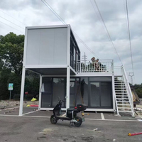Maison conteneur modulaire démontable à deux étages en acier, pour logement, bureau, usage en camp de chantier et villa