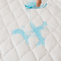 Protège-matelas matelassé respirant pour lit Queen Size, couleur unie, avec fonction imperméable, en tissu brossé, style uni