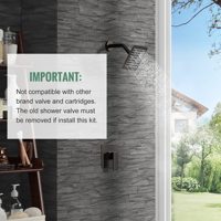 Robinet de douche en laiton ORB 6 pouces, ensemble de douche carré à jet de pluie à poignée unique, design moderne, cartouche en laiton, garantie 5 ans