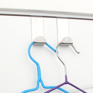 Stainless Steel <b>Door</b> Back Hook Dual Purpose Clothing Hook Nail Free Traceless 2 Pack Rust Resistant Minimalist Design - Product Image 2