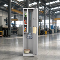 Armoire de rangement en acier à 2 portes pour outils d'hygiène, avec serrure à clé, usage commercial, pour extérieur