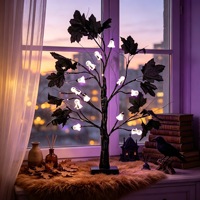 Lumières d'Halloween pour arbre, LED, branches de corail, citrouille, chauve-souris, fantôme, lumineuses, IP44, pour intérieur, fête, table, ambiance