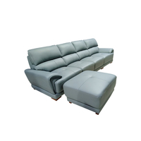 Ensemble de meubles modernes et classiques pour la maison canapés design 4 places de couleur bleue en forme de L canapé d'angle en cuir