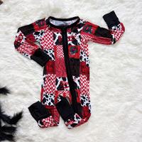 Pyjamas en viscose de bambou personnalisés en gros, barboteuses bébé en bambou bio à double fermeture éclair, vêtements de nuit pour bébés et jeunes enfants en bambou