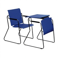 Tables et chaises d'entraînement en métal, design moderne et minimaliste, accoudoirs non pliables, mécanisme multifonctionnel, pour bureau