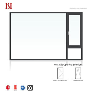 Fenêtres à battant à ouverture vers l'extérieur à <span class=keywords><strong>vision</strong></span> ultra large d'inspiration minimaliste de marque supérieure Technologie cachée hybride en alliage d'aluminium pour - Product Image 6