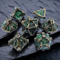 Haute qualité personnalisé émail bleu creux Dragon métal dés ensemble carré polyédrique mdn RPG jeu dés usine en gros mdn cadeaux
