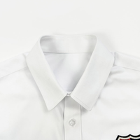 Kemeja Seragam Sekolah Lengan Panjang Putih Bahan Katun Twill Logo Kustom untuk Siswa SMA Putra dan Putri