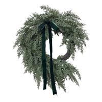 Guirlande de Noël artificielle hautement recommandée, en plastique vert imitation aiguilles de pin, pour la décoration de Noël à la maison