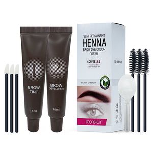 15ml*2 Crema Colorante per Sopracciglia all'Henné Marrone di Grado Premium, Semi-Permanente, Lunga Durata, <span class=keywords><strong>Colore</strong></span> <span class=keywords><strong>Naturale</strong></span>, Senza Ammoniaca - Product Image 1