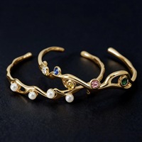 Bracelets vintage étanches et inaltérables Resoul, en or PVD 18 carats avec pierres précieuses colorées, accessoires traditionnels chinois